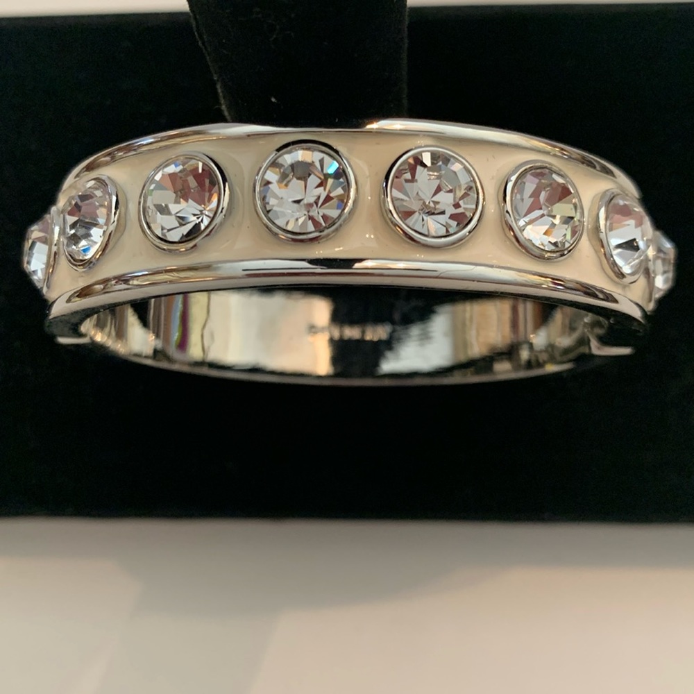 New Givenchy Bracelet Bangle/Cuff White Enamel/Si… - image 1